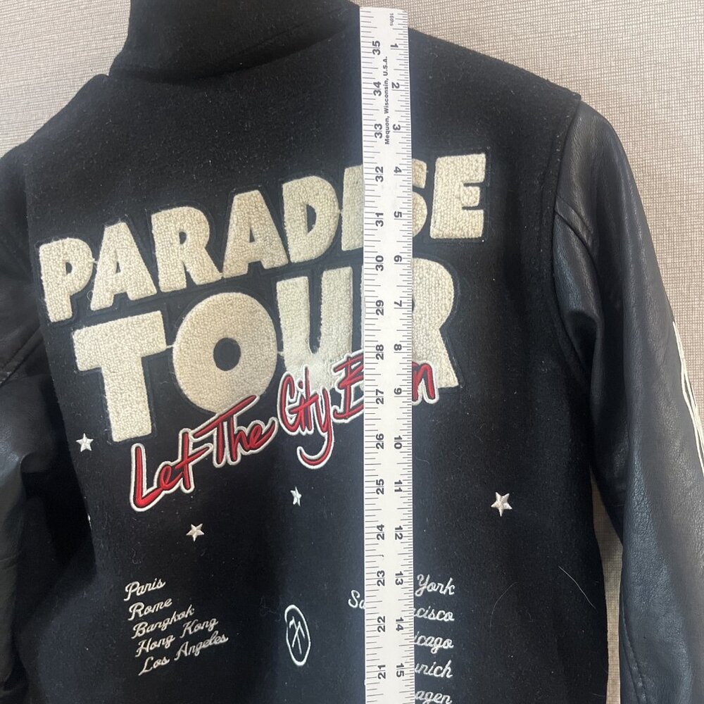 Authentic Jordan Craig Paradise Tour Varsity Jacket Off Black Beige Size 14 - Picture 11 of 12